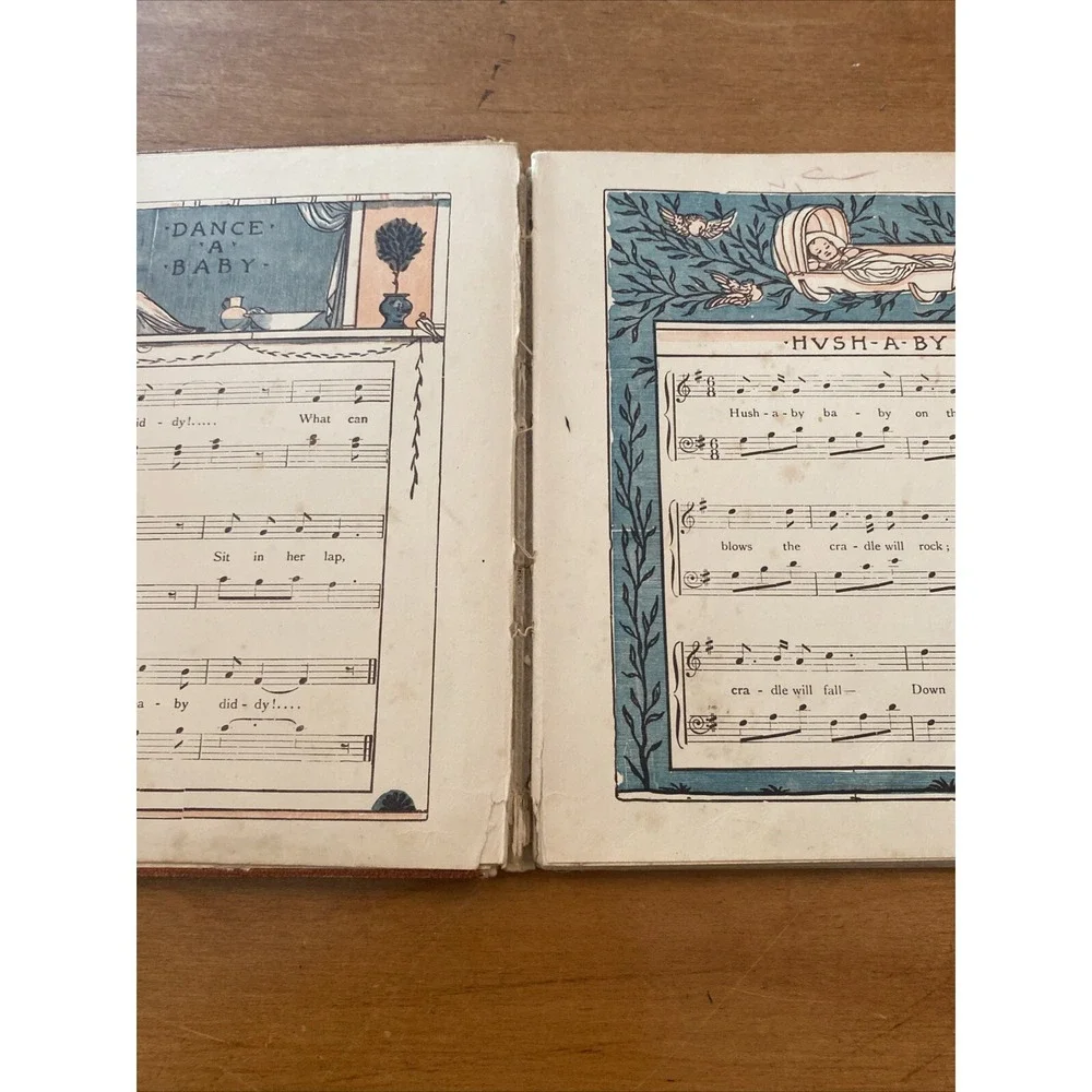 Antique 1880‎ 1st Ed. The Baby's Opera by Walter Crane Nursery Rhymes and Music